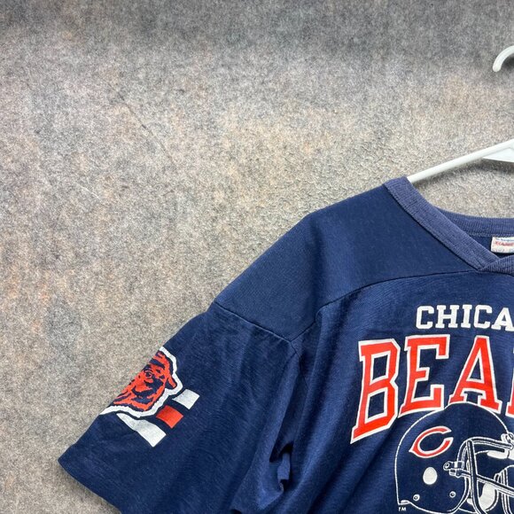 Champion Chicago Bears Shirt Men XL Navy Cotton Nylon Vintage USA Extra Large - Picture 4 of 10